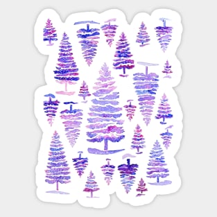 Cosmic pines watercolor pattern Sticker